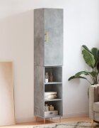 vidaXL Висок шкаф бетонно сив 345x34x180 см инженерно дърво
