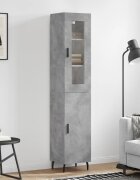vidaXL Висок шкаф бетонно сив 345x34x180 см инженерно дърво