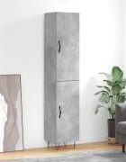 vidaXL Висок шкаф бетонно сив 345x34x180 см инженерно дърво