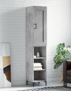 vidaXL Висок шкаф бетонно сив 345x34x180 см инженерно дърво