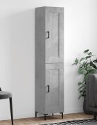 vidaXL Висок шкаф бетонно сив 345x34x180 см инженерно дърво