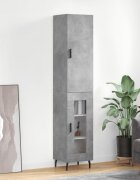 vidaXL Висок шкаф бетонно сив 345x34x180 см инженерно дърво