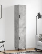 vidaXL Висок шкаф бетонно сив 345x34x180 см инженерно дърво