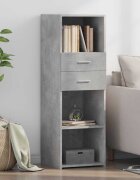 vidaXL Висок шкаф бетонно сив 40x425x124 см инженерно дърво