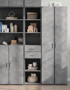vidaXL Висок шкаф бетонно сив 40x425x185 см инженерно дърво