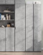 vidaXL Висок шкаф бетонно сив 40x425x185 см инженерно дърво