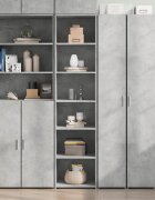 vidaXL Висок шкаф бетонно сив 45x41x185 см инженерно дърво