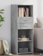 vidaXL Висок шкаф бетонно сив 45x425x124 см инженерно дърво