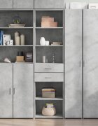 vidaXL Висок шкаф бетонно сив 50x425x185 см инженерно дърво