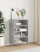 vidaXL Висок шкаф бетонно сив 57x35x90 см инженерно дърво