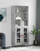 vidaXL Висок шкаф бетонно сив 695x34x180 см инженерно дърво