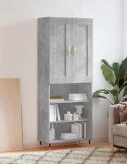 vidaXL Висок шкаф бетонно сив 695x34x180 см инженерно дърво