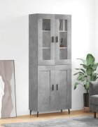 vidaXL Висок шкаф бетонно сив 695x34x180 см инженерно дърво