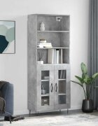 vidaXL Висок шкаф бетонно сив 695x34x180 см инженерно дърво