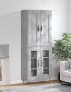 vidaXL Висок шкаф бетонно сив 695x34x180 см инженерно дърво