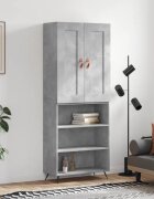 vidaXL Висок шкаф бетонно сив 695x34x180 см инженерно дърво