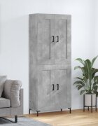 vidaXL Висок шкаф бетонно сив 695x34x180 см инженерно дърво