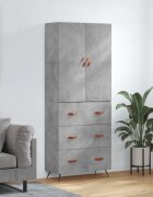 vidaXL Висок шкаф бетонно сив 695x34x180 см инженерно дърво