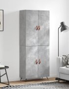 vidaXL Висок шкаф бетонно сив 695x34x180 см инженерно дърво