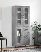 vidaXL Висок шкаф бетонно сив 695x34x180 см инженерно дърво