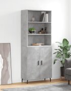 vidaXL Висок шкаф бетонно сив 695x34x180 см инженерно дърво