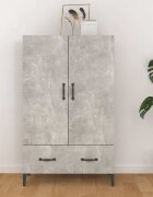 vidaXL Висок шкаф бетонно сив 70x31x115 см инженерно дърво