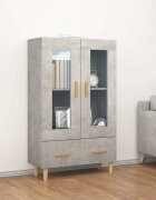 vidaXL Висок шкаф бетонно сив 70x31x115 см инженерно дърво