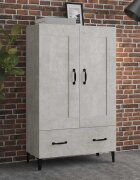 vidaXL Висок шкаф бетонно сив 70x31x115 см инженерно дърво