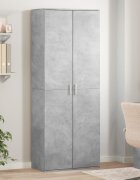 vidaXL Висок шкаф бетонно сив 70x35x180 см инженерно дърво
