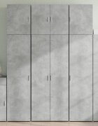vidaXL Висок шкаф бетонно сив 80x425x249 см инженерно дърво