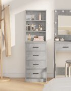 vidaXL Висок шкаф Бетонно сиво 40 x 41 x 135 см Инженерна дървесина
