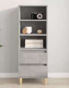 vidaXL Висок шкаф Бетонно сиво 40x36x110 см инженерно дърво