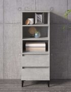 vidaXL Висок шкаф Бетонно сиво 40x36x110 см инженерно дърво