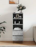 vidaXL Висок шкаф Бетонно сиво 40x36x110 см инженерно дърво