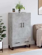 vidaXL Висок шкаф бетонно сиво 695x31x115 см инженерно дърво