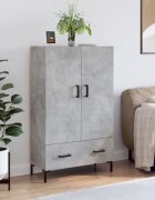 vidaXL Висок шкаф бетонно сиво 695x31x115 см инженерно дърво