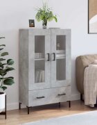 vidaXL Висок шкаф бетонно сиво 695x31x115 см инженерно дърво