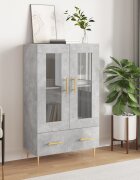 vidaXL Висок шкаф бетонно сиво 695x31x115 см инженерно дърво