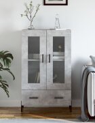 vidaXL Висок шкаф бетонно сиво 695x31x115 см инженерно дърво