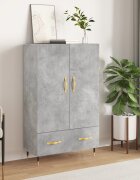 vidaXL Висок шкаф бетонно сиво 695x31x115 см инженерно дърво