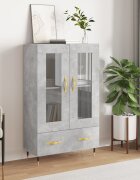 vidaXL Висок шкаф бетонно сиво 695x31x115 см инженерно дърво