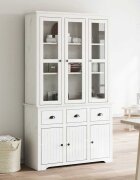 vidaXL Висок шкаф BODO бял 1155x43x2005 см бор масив
