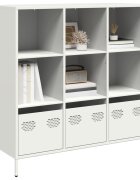 vidaXL Висок шкаф бял 1015x39x1035 см стомана