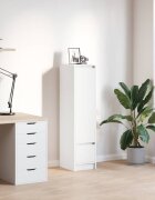 vidaXL Висок шкаф бял 295x34x1195 см инженерно дърво