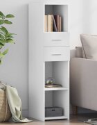 vidaXL Висок шкаф бял 30x425x124 см инженерно дърво