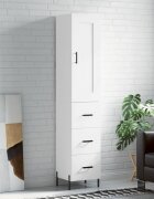 vidaXL Висок шкаф бял 345x34x180 см инженерно дърво
