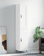 vidaXL Висок шкаф бял 345x34x180 см инженерно дърво