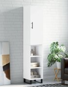 vidaXL Висок шкаф бял 345x34x180 см инженерно дърво