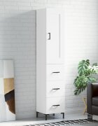 vidaXL Висок шкаф бял 345x34x180 см инженерно дърво