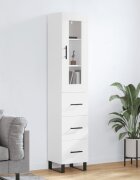 vidaXL Висок шкаф бял 345x34x180 см инженерно дърво